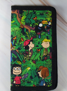 Peanuts Safari Cloth Checkbook Cover With Dual Pen Holders - snoopn4pnuts.com