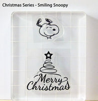 Peanuts Christmas Series 2-Piece Clear Vinyl Stamps On Thick Acrylic Block - Smiling Snoopy (Same Pliability As Rubber!)