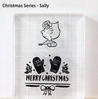 Peanuts Christmas Series 2-Piece Clear Vinyl Stamps On Thick Acrylic Block - Sally (Same Pliability As Rubber!)