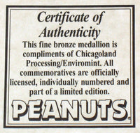 Peanuts Limited - Edition Bronze Coin (Sports Commemoratives Series - Hockey) - snoopn4pnuts.com