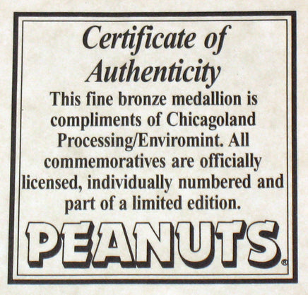 Peanuts Limited - Edition Bronze Coin (Sports Commemoratives Series - Hockey) - snoopn4pnuts.com