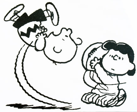 Charlie Brown and Lucy Football Die - Cut Vinyl Decal - Black - snoopn4pnuts.com