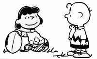 Charlie Brown and Lucy Football Die-Cut Vinyl Decal - Black