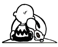 Charlie Brown and Snoopy Die-Cut Vinyl Decal - Black (8 1/2