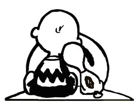 Charlie Brown and Snoopy Die - Cut Vinyl Decal - Black (8 1/2" wide) - snoopn4pnuts.com