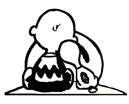 Charlie Brown and Snoopy Die - Cut Vinyl Decal - Black (8 1/2" wide) - snoopn4pnuts.com