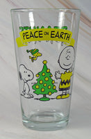 Peanuts Christmas Drinking Glass - Peace On Earth