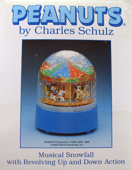Peanuts Carousel Revolving/Animated Musical Snow Globe (Near Mint/Large Air Bubble) - snoopn4pnuts.com
