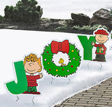 Peanuts Christmas Holiday 3-Piece Corrugated Plastic Yard Sign Set - JOY