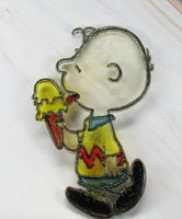 Charlie Brown Vintage Faux Stained Glass Window Decor (Suncatcher)