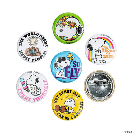 Peanuts Mini Metal Pinback Button - Collect All 6! - snoopn4pnuts.com