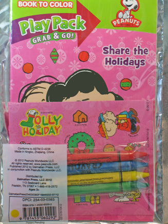 Snoopy Christmas Play Pack (Coloring Book, Stickers, and Crayons) - snoopn4pnuts.com