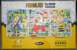 Peanuts Three 100-Piece Jigsaw Puzzle Set