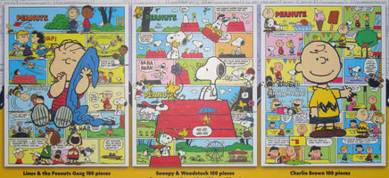 Peanuts Three 100 - Piece Jigsaw Puzzle Set - snoopn4pnuts.com