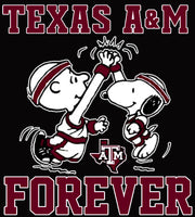 Snoopy College Football Indoor/Outdoor Waterproof Vinyl Decal - Texas A & M Aggies