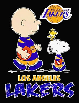 Snoopy Professional Basketball Indoor/Outdoor Waterproof Vinyl Decal - Los Angeles Lakers - snoopn4pnuts.com