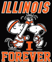 Snoopy College Football Indoor/Outdoor Waterproof Vinyl Decal - Illinois Illini