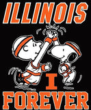 Snoopy College Football Indoor/Outdoor Waterproof Vinyl Decal - Illinois Illini