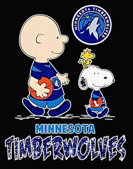 Snoopy Professional Basketball Indoor/Outdoor Waterproof Vinyl Decal - Minnesota Timberwolves - snoopn4pnuts.com