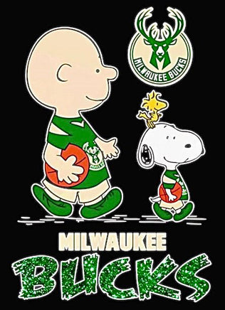 Snoopy Professional Basketball Indoor/Outdoor Waterproof Vinyl Decal - Milwaukee Bucks - snoopn4pnuts.com
