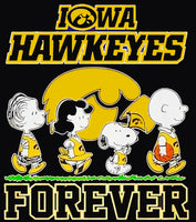 Snoopy College Football Indoor/Outdoor Waterproof Vinyl Decal - Iowa Hawkeyes