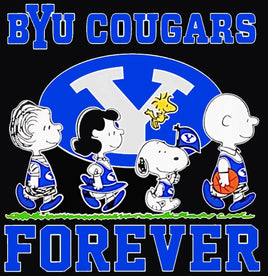 Snoopy College Football Indoor/Outdoor Waterproof Vinyl Decal - BYU Cougars - snoopn4pnuts.com