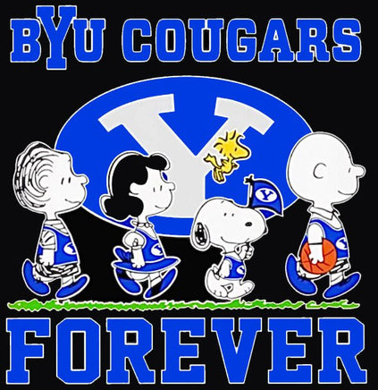 Snoopy College Football Indoor/Outdoor Waterproof Vinyl Decal - BYU Cougars - snoopn4pnuts.com