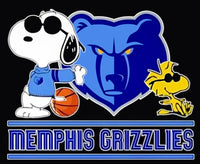 Snoopy Professional Basketball Indoor/Outdoor Waterproof Vinyl Decal - Memphis Grizzlies