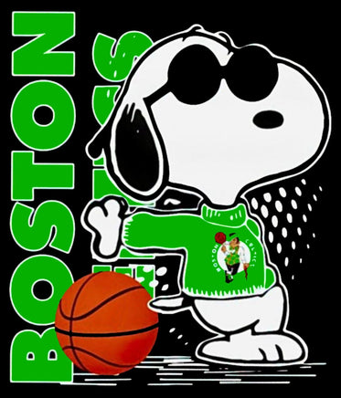 Snoopy Professional Basketball Indoor/Outdoor Waterproof Vinyl Decal - Boston Celtics - snoopn4pnuts.com