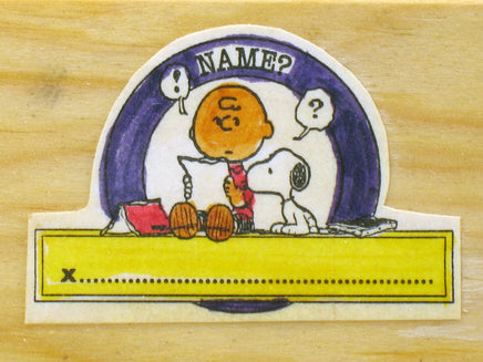 Charlie Brown Name ID RUBBER STAMP (Used/LIKE NEW Remounted) - snoopn4pnuts.com