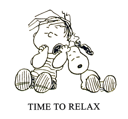 Peanuts 2 - Piece Clear Vinyl Stamps On Thick Acrylic Block - Linus "Time To Relax" - snoopn4pnuts.com