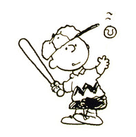 Peanuts Clear Vinyl Stamp On Thick Acrylic Block - Charlie Brown Baseball - snoopn4pnuts.com