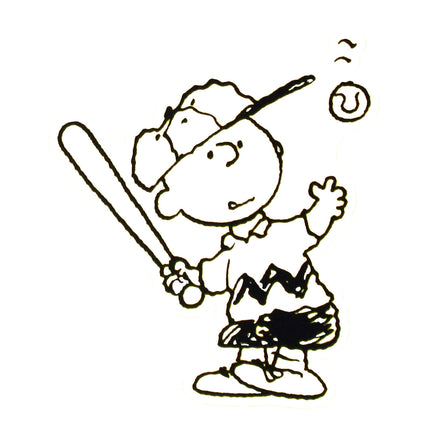 Peanuts Clear Vinyl Stamp On Thick Acrylic Block - Charlie Brown Baseball - snoopn4pnuts.com