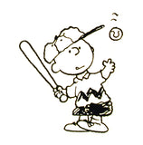 Peanuts Clear Vinyl Stamp On Thick Acrylic Block - Charlie Brown Baseball