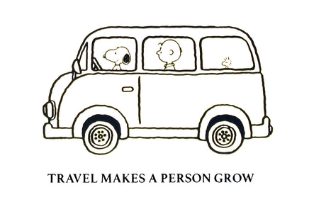 Peanuts 2 - Piece Clear Vinyl Stamps On Thick Acrylic Block - Travel Makes A Person Grow - snoopn4pnuts.com