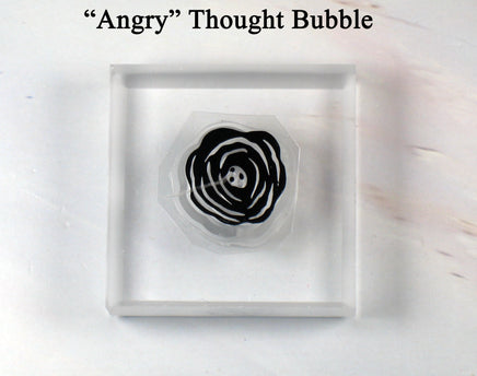 Peanuts Clear Vinyl Stamp On Thick Acrylic Block - Angry Thought Bubble - snoopn4pnuts.com