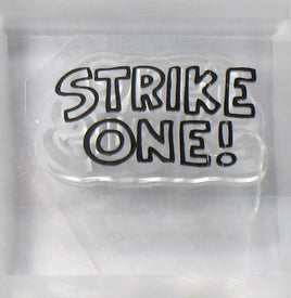 Peanuts Clear Vinyl Stamp On Thick Acrylic Block - STRIKE ONE! - snoopn4pnuts.com