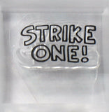 Peanuts Clear Vinyl Stamp On Thick Acrylic Block - STRIKE ONE!