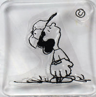 Peanuts 2-Piece Clear Vinyl Stamps On Thick Acrylic Block - Lucy Baseball