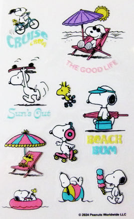 Snoopy Clear-Backed Plastic Stickers
