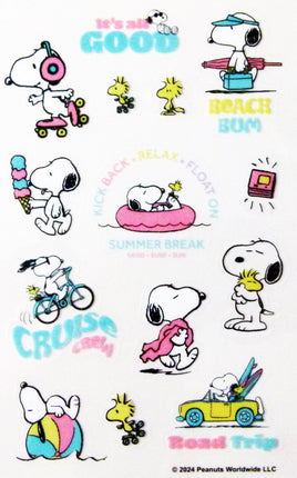 Snoopy Clear-Backed Plastic Stickers