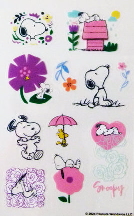 Snoopy Clear-Backed Plastic Stickers