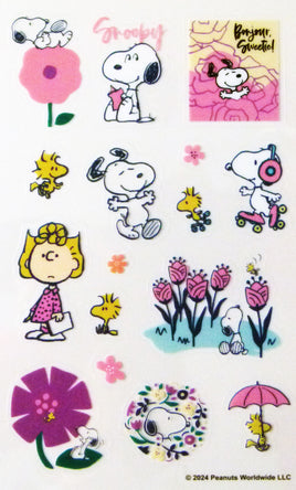 Snoopy Clear-Backed Plastic Stickers