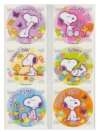 Snoopy Happy Day 6 - Piece Sticker Set - snoopn4pnuts.com