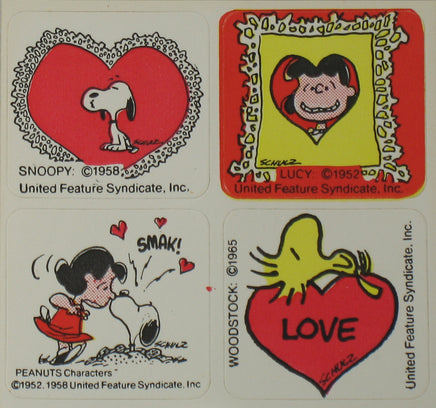 Peanuts Vintage Valentine's Day / LOVE Sticker Set - snoopn4pnuts.com