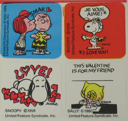 Peanuts Vintage Valentine's Day / LOVE Sticker Set - snoopn4pnuts.com