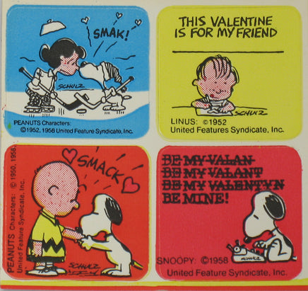 Peanuts Vintage Valentine's Day / LOVE Sticker Set - snoopn4pnuts.com