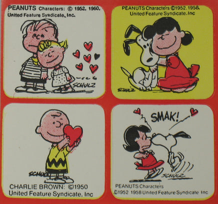 Peanuts Vintage Valentine's Day / LOVE Sticker Set - snoopn4pnuts.com