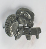 Schroeder 2-D Solid Pewter Wall Tack (For Cork or Foam Board) - GOOD Condition