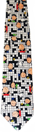 PEANUTS CROSSWORD PUZZLE Silk Neck Tie (FREE Gift Box!) - snoopn4pnuts.com